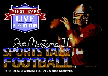 Joe Montana II Sports Talk Football (World) (Rev A) screen shot title